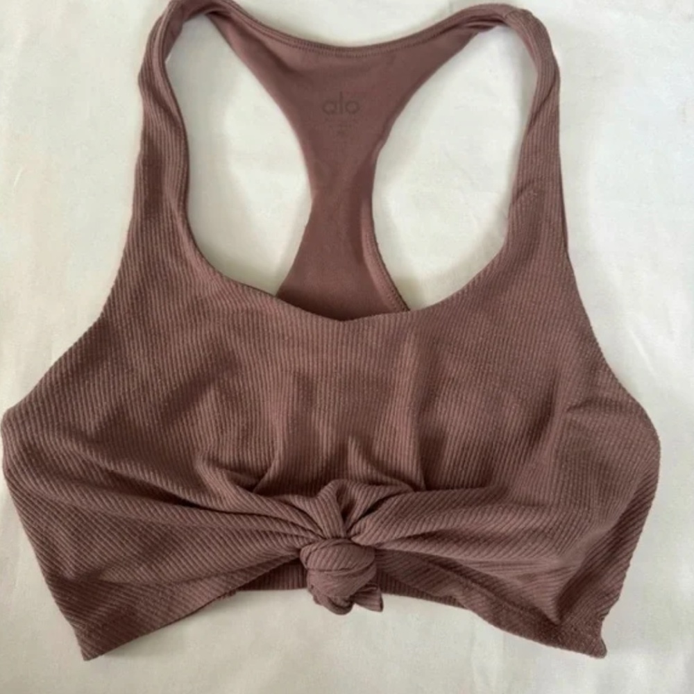 ALO Yoga Ribbed Knot Tie Bra